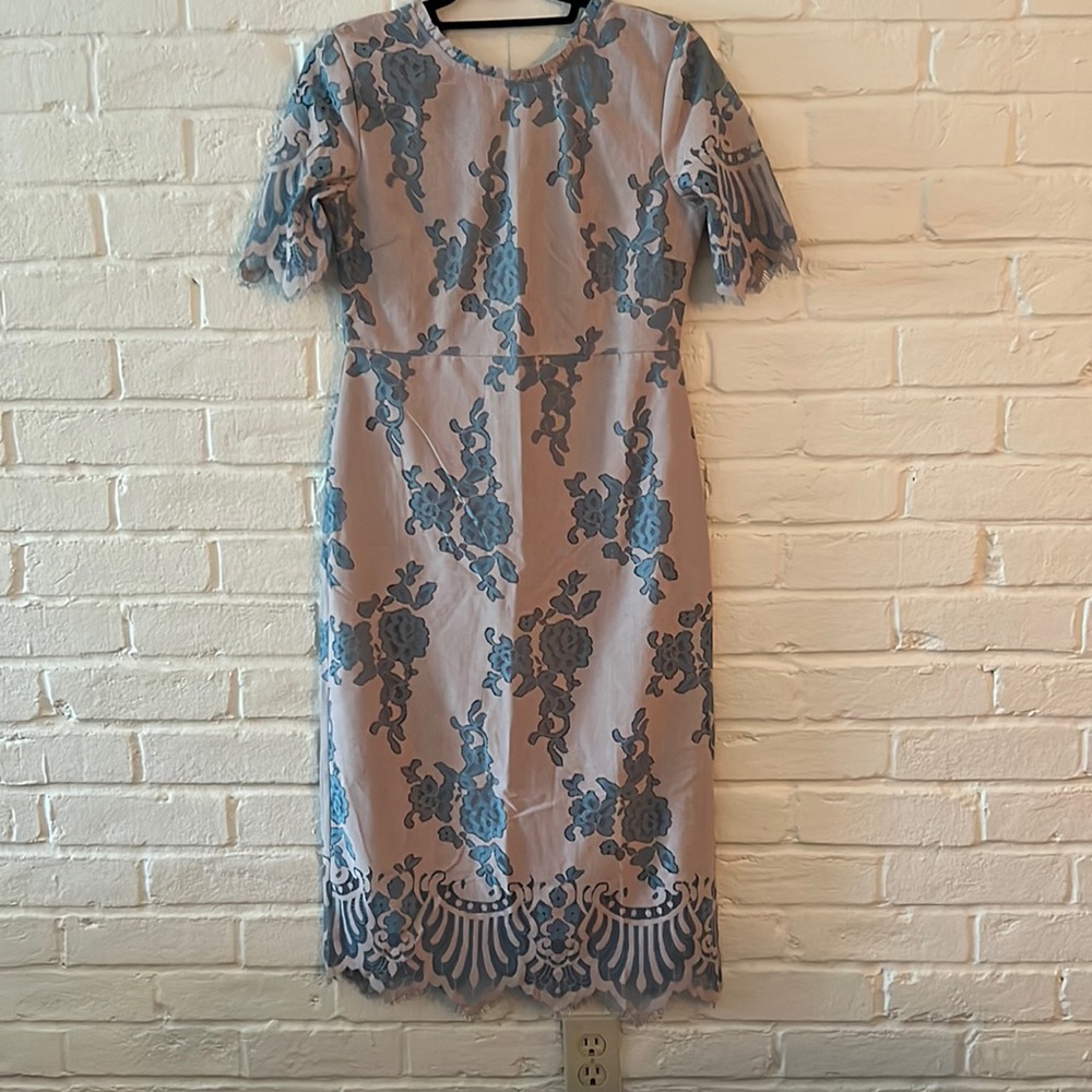 New without tag - size small tan and turquoise dress